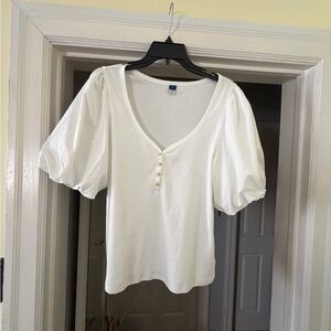 Old Navy white  Puff Sleeve Top